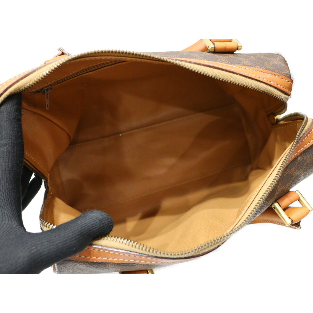 Celine Boston Bag Brown Macadam Leather - Picture 7 of 7